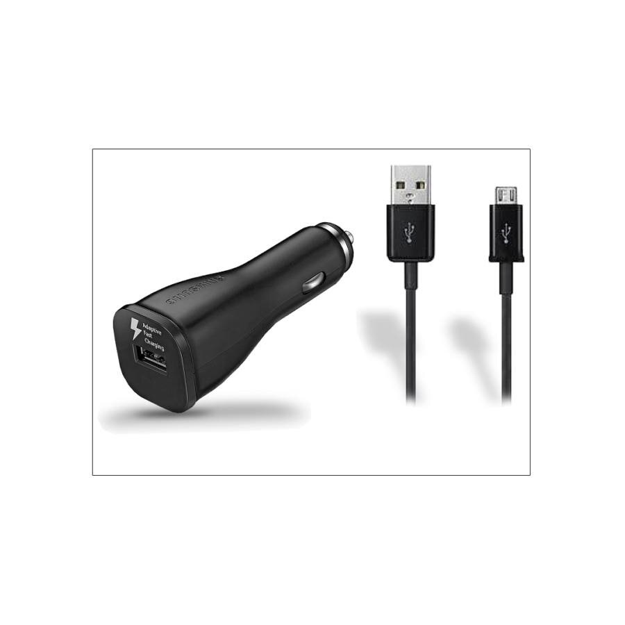 Samsung gyári USB szivargyújtós töltő adapter + micro USB Samsung EP LN915U autós gyorstöltő adapter (5V2A) + ECB