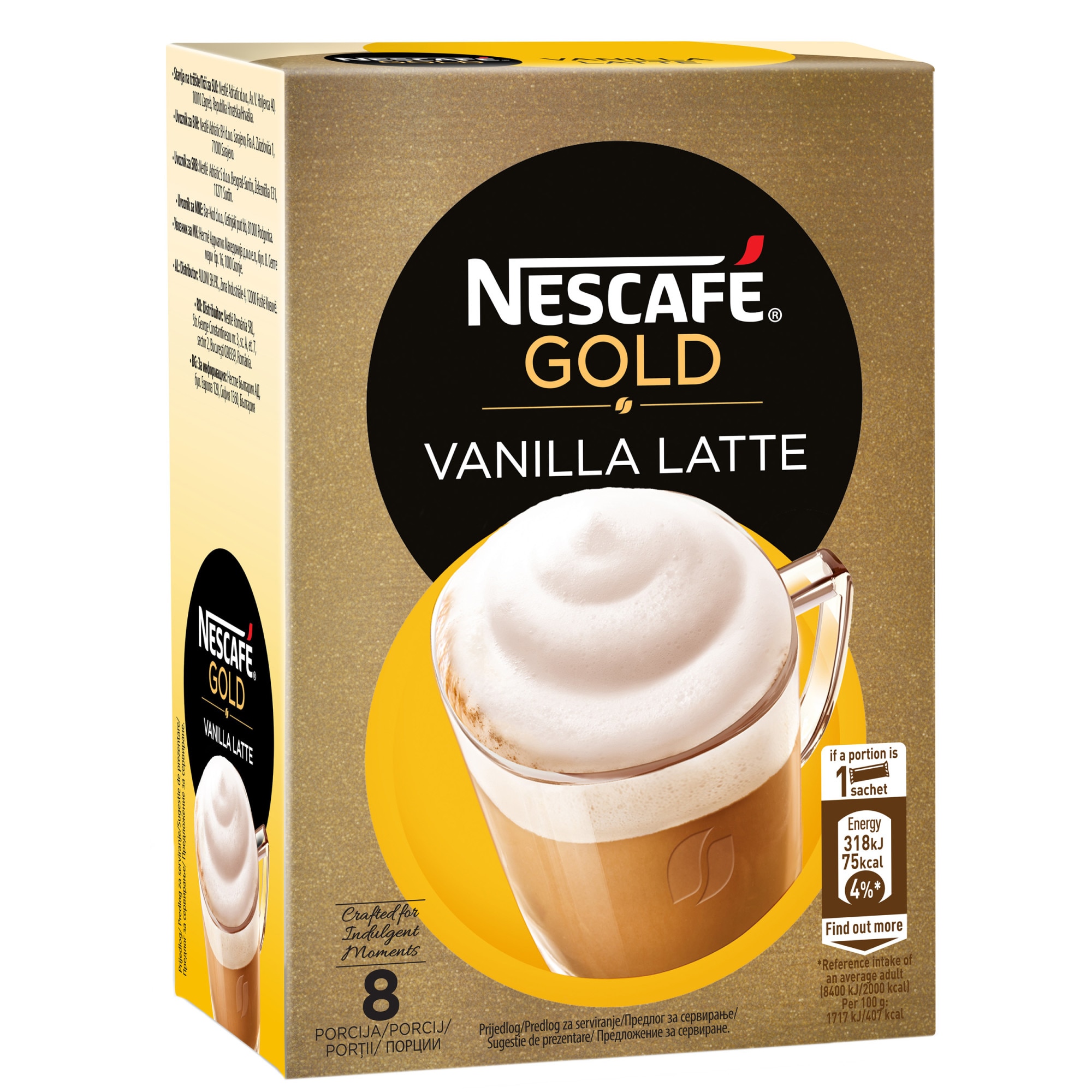 Cafea cappuccino NESCAFÉ Gold Vanilla Latte, 8x18.5g eMAG.ro